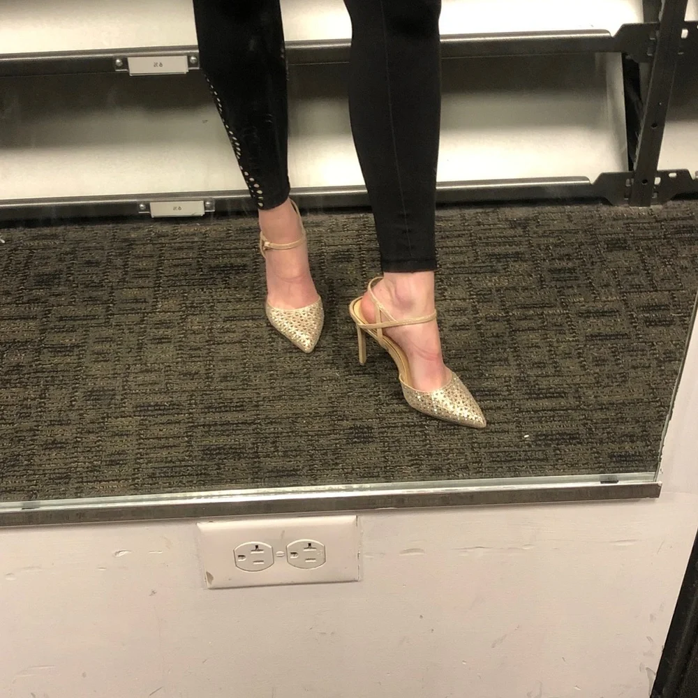 Gold Badgley Mischka Closed Toe Pumps- Fatima Pumps - Picture 6 of 7